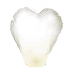 Lanterne volante géante cœur blanc 95 cm