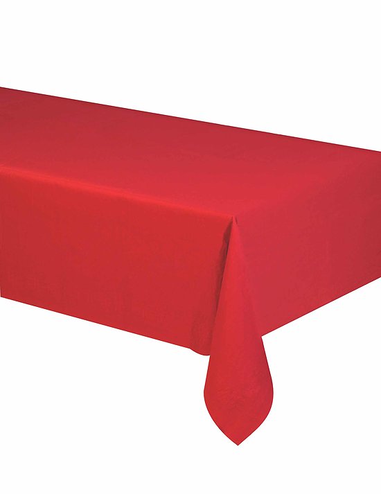 Nappe en papier rouge 140 x 280 cm