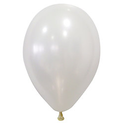 50 Ballons blancs métallisés 30 cm