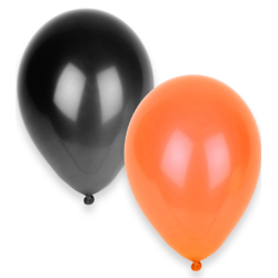 50 Ballons noirs et oranges Halloween 30 cm