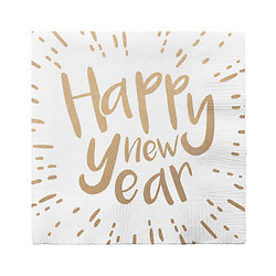 Set 20 Serviettes 'Happy New Year' 33 x33 cm BIODEGRADABLE