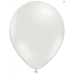 100 Ballons blancs perles métallisés 29 cm