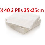 Serviettes soft touch 25x25cm 2 plis x 40 pièces blanc "Gappy"