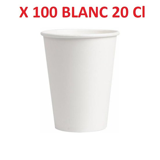 Gobelets carton blanc 200 ml x 100 pièces "Gappy"