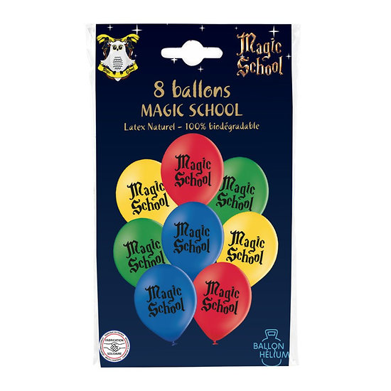 8 Ballons latex 30 cm MAGIC SCHOOL