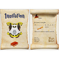 Set de 8 invitations Magic school