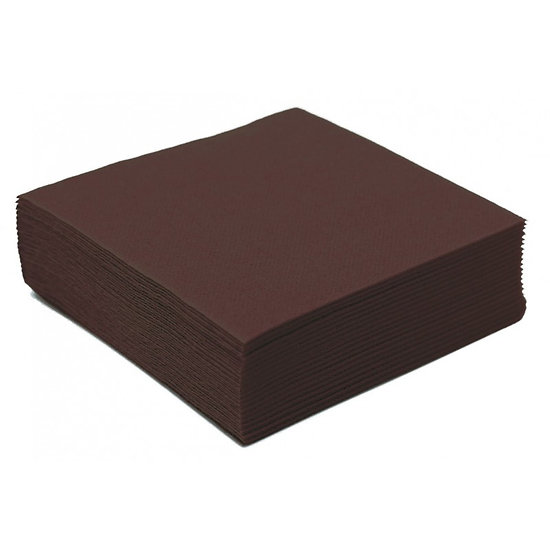 Lot de 40 Serviettes soft touch 38x38cm 2 plis - Chocolat