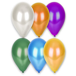 12 Ballons métallisés multicolores 28 cm