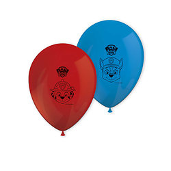 8 Ballons en latex rouge et bleu Pat' Patrouille prêt pour l'action™