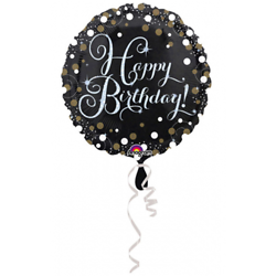 Ballon Aluminium Happy Birthday scintillant 43 cm