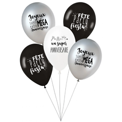 5 Ballons latex Party anniversaire27 cm