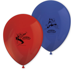 8 Ballons en latex Spiderman™ bleu et rouge