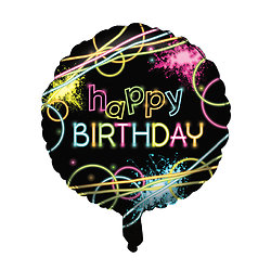 Ballon aluminium Happy birthday Fluo Party 45 cm