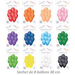 Sachets de 8 Ballons 30 cm