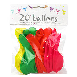 20 Ballons FLUO assortis 25cm