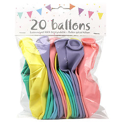 20 Ballons latex Pastel 25 cm