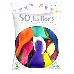  50 Ballons latex Multicolores 23 cm