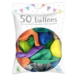 50 Ballons latex Métal Nacré Multicolore 30 cm