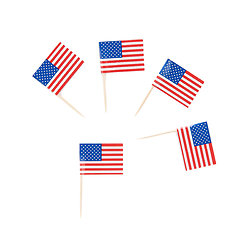 30 Pics drapeaux USA 6 cm