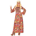 Déguisement robe longue hippie multicolore femme