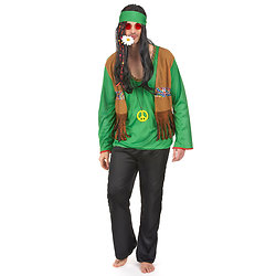 Déguisement hippie homme vert et noir