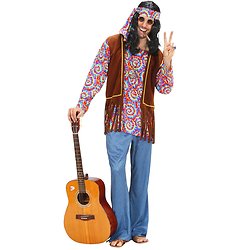 Déguisement hippie psychédélique évasé homme