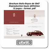 1947 RR Silver Wraith brochure d’époque reproduction au format PDF