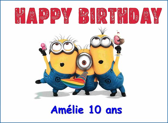 Plaque Azyme Minions Happy birthday