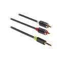 CORDON AUDIO JACK STEREO 3,5mm MALE - 2 X RCA MALES 5 METRES ANTHRACITE