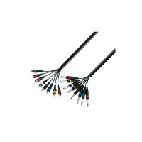 CABLE MULTIPAIRE 8 X JACK MALE 6,35 mm MONO / 8 X RCA MALE 3 METRES