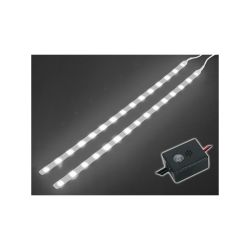 DOUBLE RUBAN A LEDS BLANCHES + COMMANDE