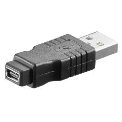ADAPTATEUR USB A MALE 2.0 - USB B MINI FEMELLE 5 PINS (70100)