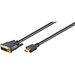 CORDON HDMI MALE / DVI-D 18+1 MALE 2 METRES NOIR