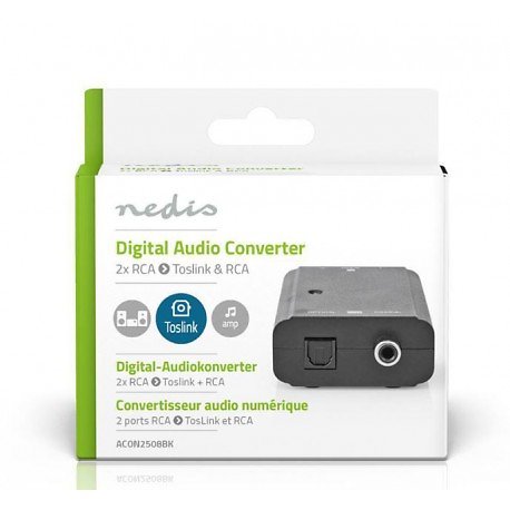 Nedis Convertisseur Stéréo vers Audio Numérique - Câble audio RCA