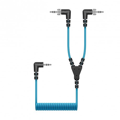 CABLE SPIRALE MINI JACK 3.5MM TRS VERS DOUBLE TRS