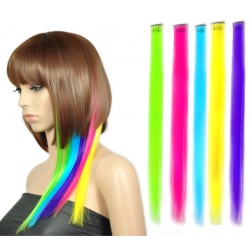 mèches colorés de cheveux synthétiques