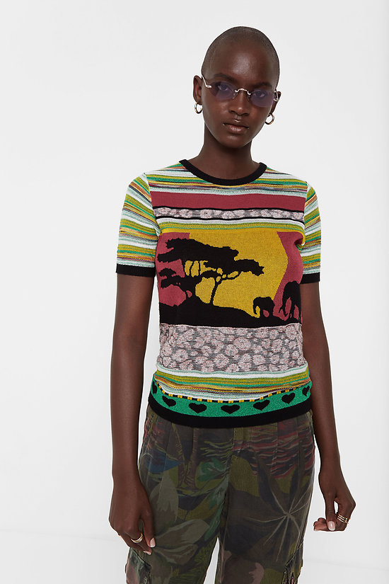 Pull patchwork africain