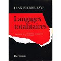 Langages totalitaires, Jean-Pierre Faye, Hermann1980.