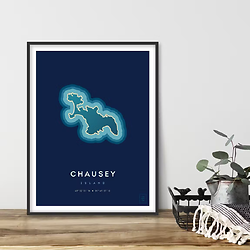 Affiche de l'île de Chausey 50x70 cm 