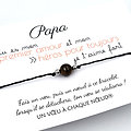 Carte Papa mon Héros + Bracelet porte bonheur Oeil de tigre