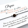 Carte Papa mon Héros + Bracelet porte bonheur Oeil de tigre