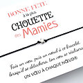 Carte de voeux Bonne Fête à une Chouette Mamie + Bracelet porte bonheur Etoile