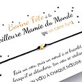 Carte Bonne Fête à la Meilleure Mamie + Bracelet Etoile dorée