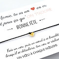 Carte Bonne Fête Mamie + Bracelet porte bonheur Cœur doré