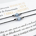 Carte "Pour t'aimer plus longtemps" + Duo de Bracelets Aigue Marine