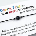 Carte Bonne Fête au Meilleur Papa + Bracelet porte bonheur Agate noire