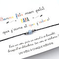 Cadeau Papa ou Beau-Papa - Carte + Bracelet Aigue marine