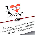 Carte Je t'aime Papa Bonne Fête + Bracelet porte bonheur Cylindre
