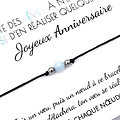 Carte personnalisée Joyeux Anniversaire Rêves + Bracelet Porte-bonheur