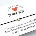 A personnaliser - Carte Je t'aime Mamie Bonne fête + Bracelet Cœur doré